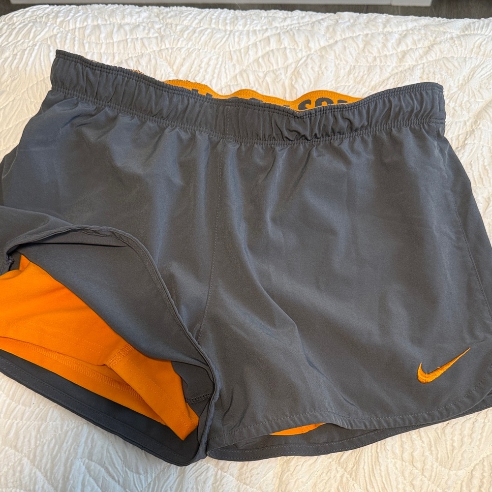 Nike Charcoal and Orange Running Shorts